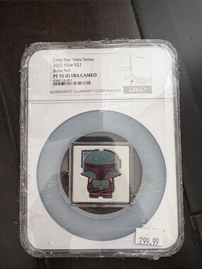 Boba Fett Chibi Collectible Coin Pin - Teal & Maroon
